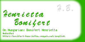 henrietta bonifert business card